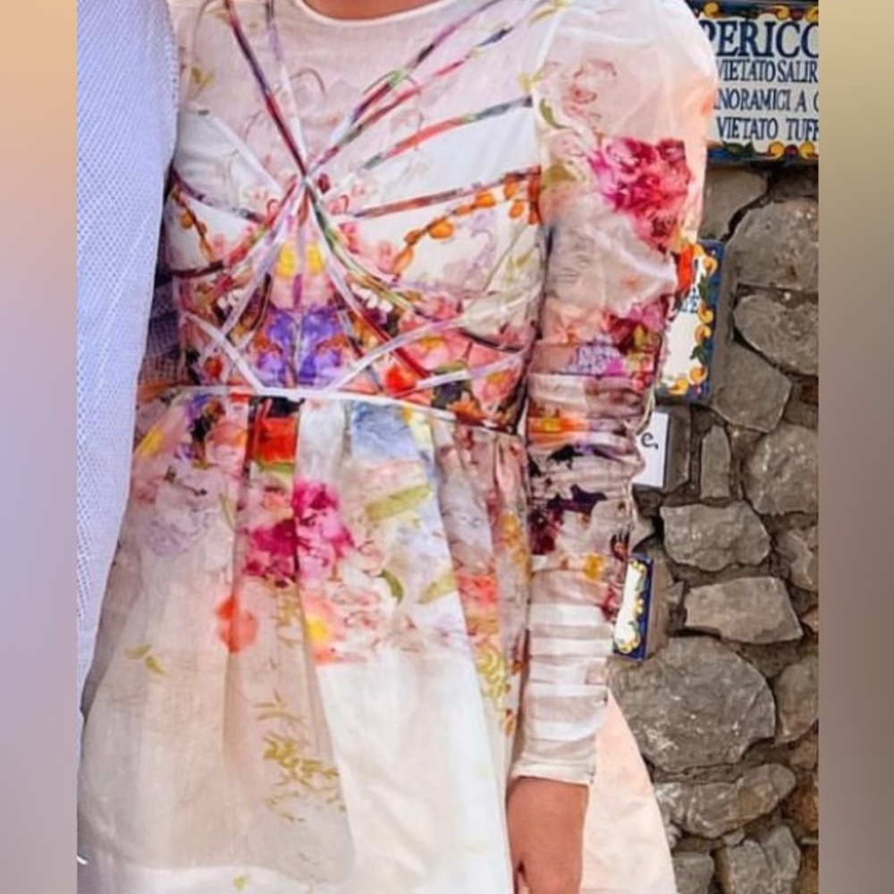 Zimmermann linen floral dress.